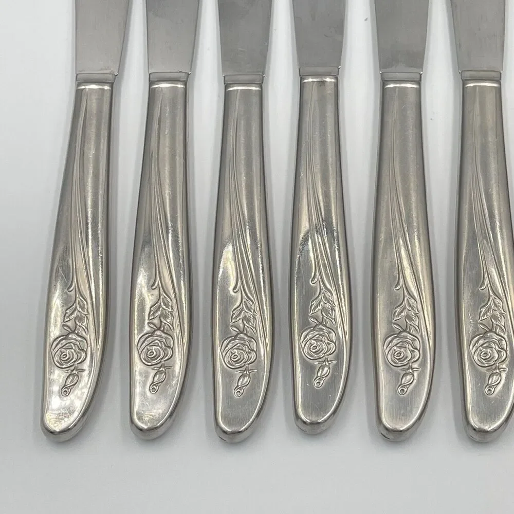 8 Qty Lot Oneida ROSEANNE Stainless Silverware Replacement Flatware Floral Rose